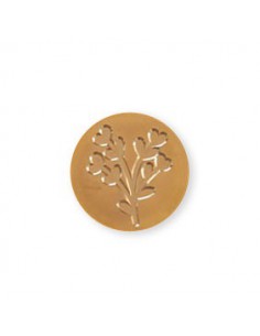 Sceau en laiton pour cachet cire  25 mm - Branche coeurs 2