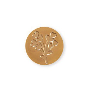 Sceau en laiton pour cachet cire  25 mm - Branche coeurs