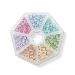 Boite 140 oeillets couleurs Pastel