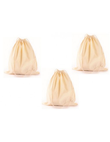 LOT DE 3 SACS A VRAC A DECORER EN COTON 240 x 290 MM