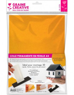 1 FEUILLE  A4 COLLE double face permanente