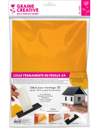 1 FEUILLE  A4 COLLE double face permanente