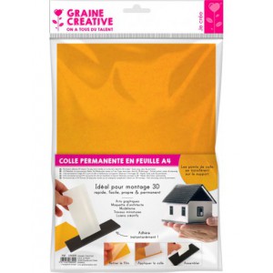 1 FEUILLE  A4 COLLE double face permanente