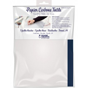 SACHET DE 10 PAPIER CARBONE A4 TEXTILE (5 BLANC + 5 BLEU)