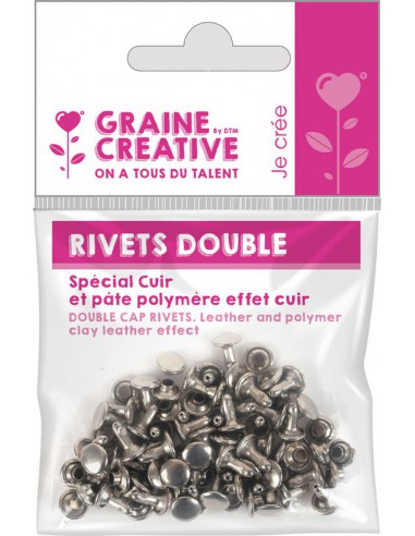SACHETS DE 30 RIVETS DOUBLES POUR LE CUIR 8X8MM ET 6X6MM