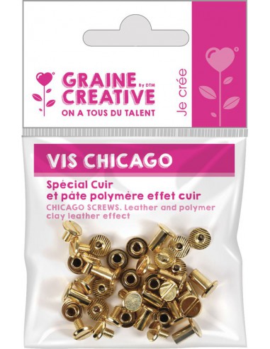 20 VIS CHICAGO - ATTACHES POUR CUIR H10mm x Ø9,5 mm