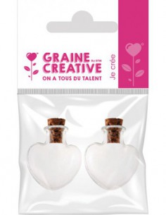 LOT DE 2 MINI FLACONS COEUR 22X25MM 2