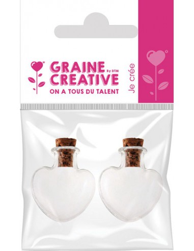LOT DE 2 MINI FLACONS COEUR 22X25MM