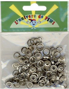 SACHET 50 BOUTONS PRESSION ARGENTE 2