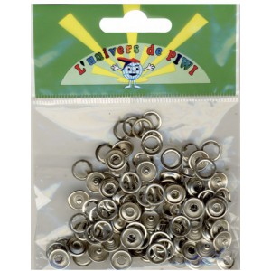 SACHET 50 BOUTONS PRESSION ARGENTE