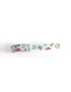 WASHI TAPE FEUILLES TROPICALES AQUARELLE 15mmx10m 2