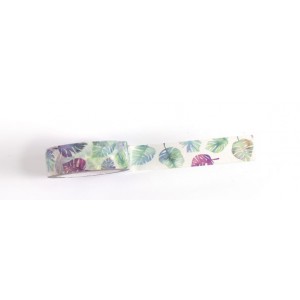 WASHI TAPE FEUILLES TROPICALES AQUARELLE 15mmx10m