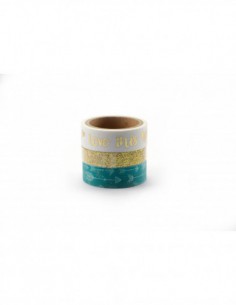 3 WASHI TAPES & GLITTER LOVE 2 x 5m + 1 x 2 m 2