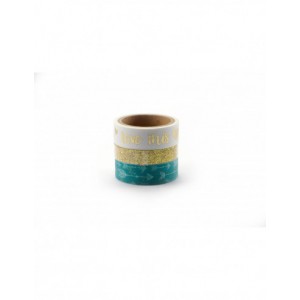 3 WASHI TAPES & GLITTER LOVE 2 x 5m + 1 x 2 m