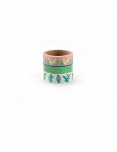 3 WASHI TAPES & GLITTER CACTUS 2 x 5m + 1 x 2 m 2