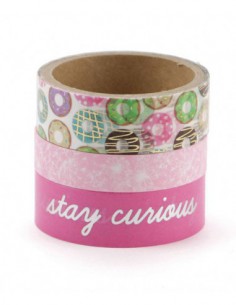 3 WASHI TAPES  DONUTS 2x2m 1x5m 2