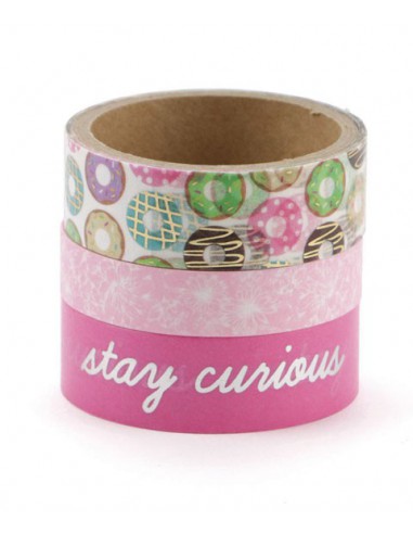 3 WASHI TAPES  DONUTS 2x2m 1x5m