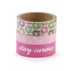 3 WASHI TAPES  DONUTS 2x2m 1x5m