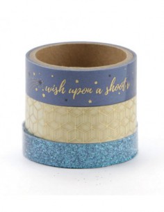 3 WASHI TAPES  ETOILE FILANTE 3x2m 2
