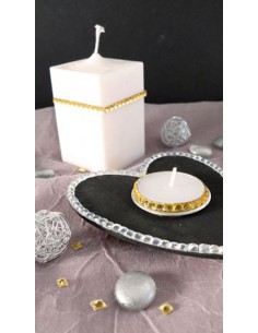 SACHET PLAQUE 400 STRASS OR 87x87 2