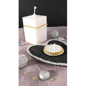 SACHET PLAQUE 400 STRASS OR 87x87