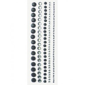 LOT 5 BANDES ADHESIVES DE STRASS NOIRS 145x8mm