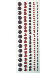 LOT 5 BANDES ADHESIVES DE STRASS ROUGES 145x8mm
