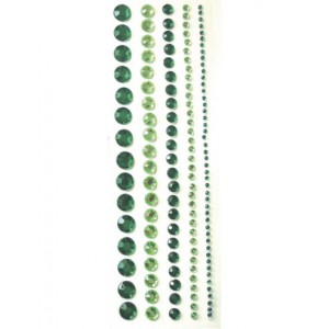 LOT 5 BANDES ADHESIVES DE STRASS VERTS 145x8mm