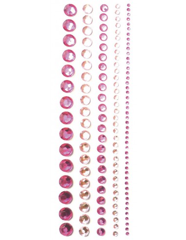 LOT 5 BANDES ADHESIVES DE STRASS ROSES 145x8