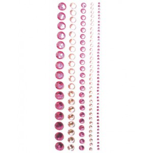 LOT 5 BANDES ADHESIVES DE STRASS ROSES 145x8