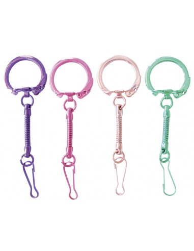 10 PORTE-CLEFS MOUSQUETONS COLORIS ASSORTIS