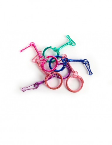 10 PORTE-CLEFS MOUSQUETONS COLORIS ASSORTIS