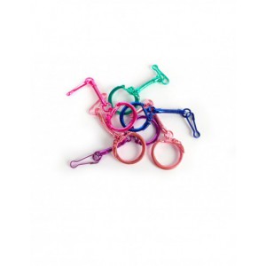 10 PORTE-CLEFS MOUSQUETONS COLORIS ASSORTIS
