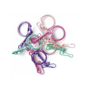 10 PORTE-CLEFS MOUSQUETONS COLORIS ASSORTIS