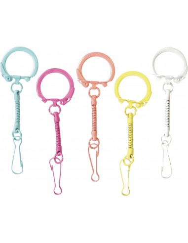 10 PORTE-CLEFS ARC EN CIEL MOUSQUETONS