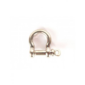 2 MANILLES METAL ARGENT 22x27mm