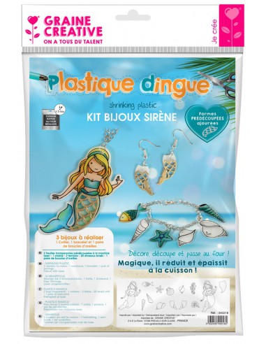 KIT BIJOUX SIRENE - PLASTIQUE DINGUE AVEC DECOUPE