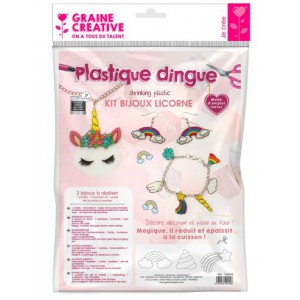 KIT BIJOUX LICORNE PLASTIQUE DINGUE AVEC DECOUPE