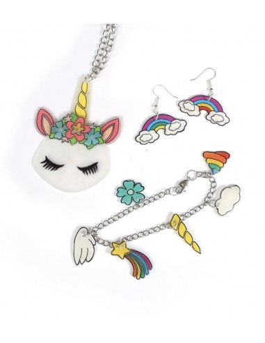KIT BIJOUX LICORNE PLASTIQUE DINGUE AVEC DECOUPE
