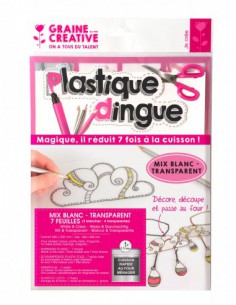 7 FEUILLES PLASTIQUE DINGUE: 4 TRANSPARENT +3 BLANC