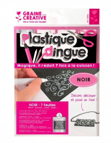 7 FEUILLES PLASTIQUE DINGUE NOIR 262x202x2mm