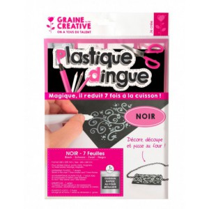 7 FEUILLES PLASTIQUE DINGUE NOIR 262x202x2mm