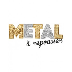 POCHETTE 3 FEUILLES METAL A REPOUSSER OR/ARGENT 185x290x0,07mm