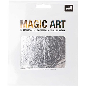 Feuilles métal ARGENT,  6 feuilles 14x14cm
