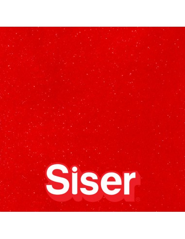 EasyPSV Permanent Glitter SISER - Vinyle autocollant pailleté - FLAME RED