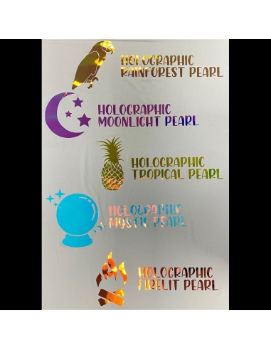 Holographic SISER - Flex Thermocollant - RAINFOREST PEARL - la feuille de 50,8cmx30cm
