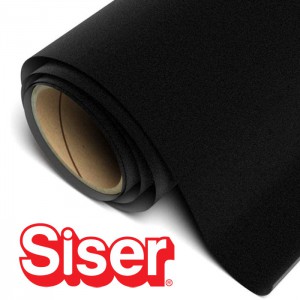 Stripflock Pro SISER- Flex Thermocollant velours - NOIR - BLACK / le mètre