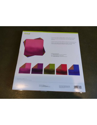 30 feuilles de carton kraft rose, bleu,violet, orange, vert metallique - 30,5x30,5