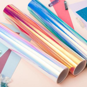 CRICUT - 3 feuilles VINYLE holographique OPALE ROSE BLEU 30,5x61cm