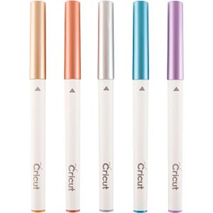 CRICUT - 5 STYLOS METALLIQUES CUIVRE OR ARGENT BLEU VIOLET